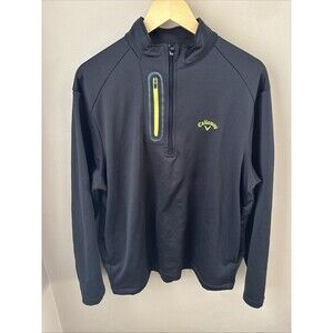 Callaway Men’s M Black Quarter Zip Fleece Lined Long Sleeve Pullover